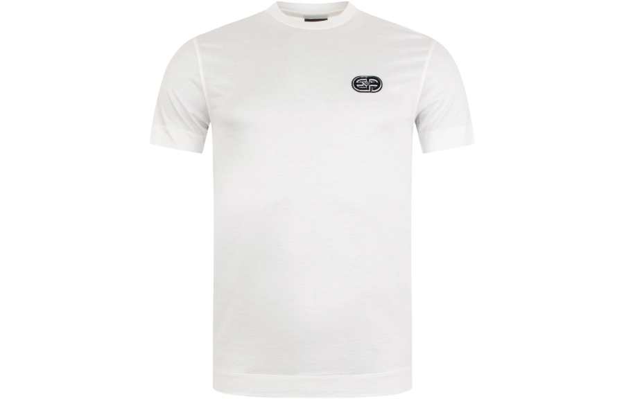 EMPORIO ARMANI T Shirts Men's White Crew Neck Moderate Straight Fit