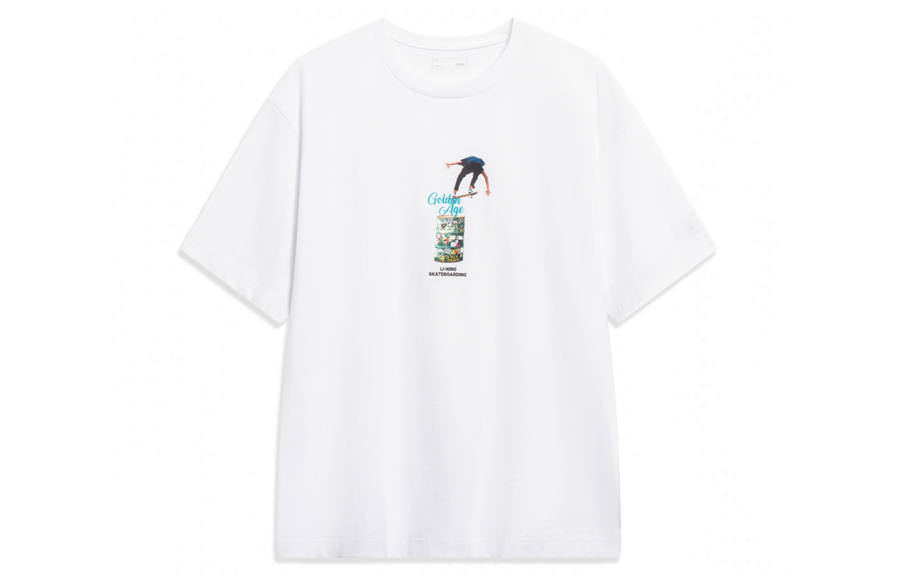Li-Ning Li Ning Short Sleeved T Shirts Unisex White