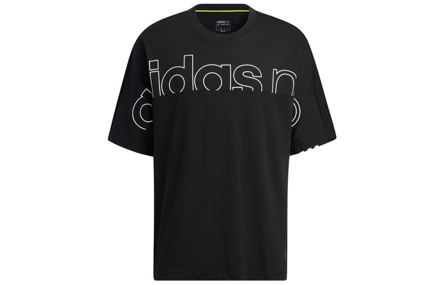 Adidas Neo T Shirts Men's Black Crew Neck Moderate Straight Fit