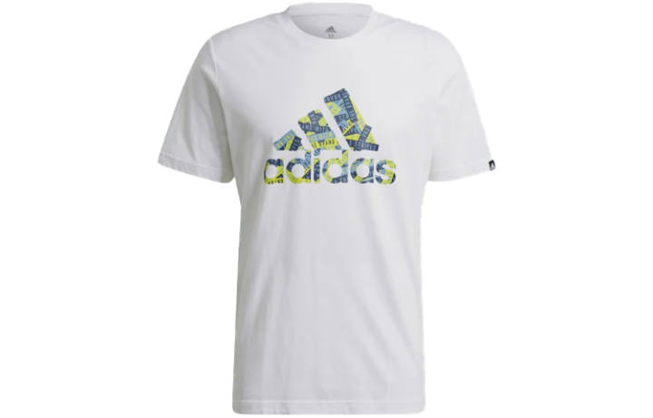 Adidas Adidas T Shirts Men's White Crew Neck Moderate Straight Fit