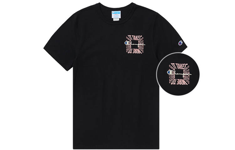 Champion Crew Neck Fitted Straight Fit Short Sleeved T Shirt US Version Unisex