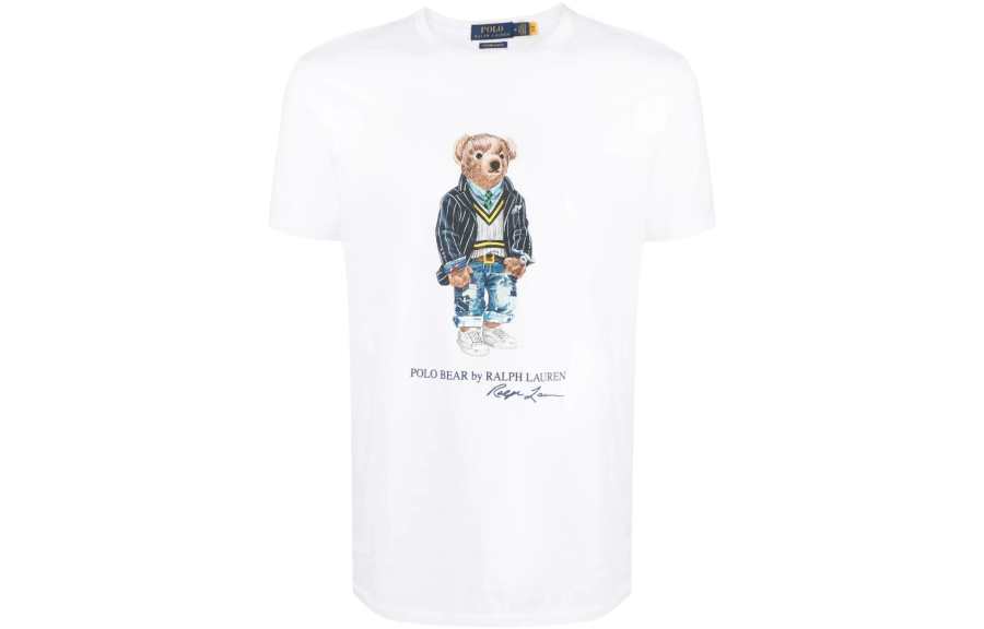 Polo Ralph Lauren Polo Bear SS22 T Shirt Custom Slim Fit Men's White
