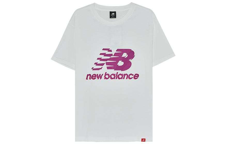 New Balance New Balance T Shirts Men's White Crew Neck Moderate Straight Fit