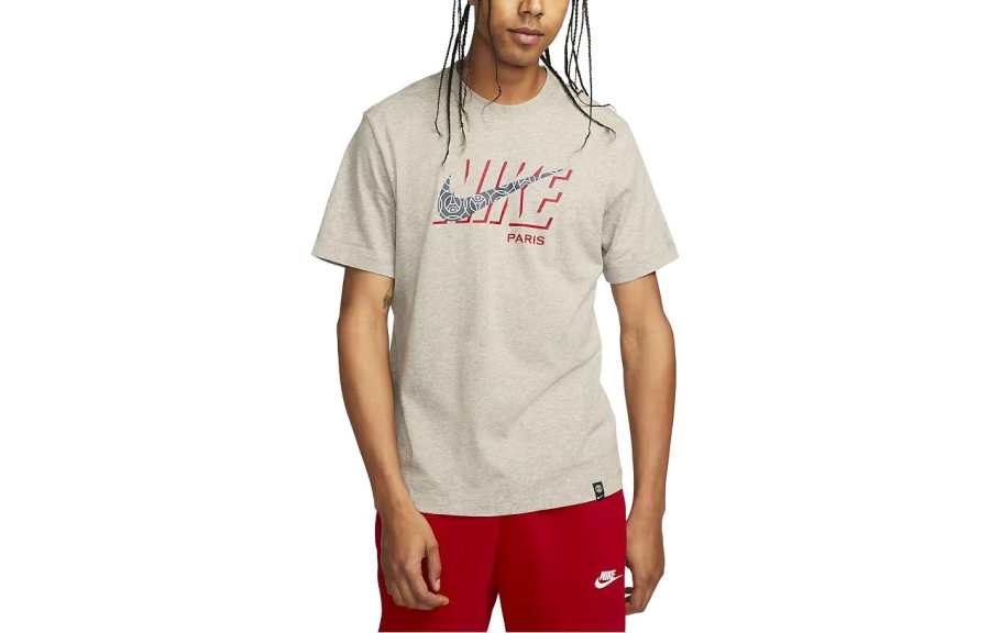 Nike Nike T Shirts Men's Light Gray Crew Neck Moderate Straight Fit