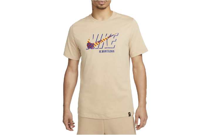 Nike Nike T Shirts Men's Khaki Crew Neck Moderate Straight Fit
