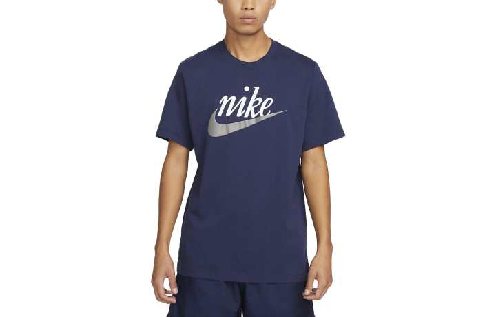 Nike Nike T Shirts Men's Blue Purple Crew Neck Moderate Straight Fit
