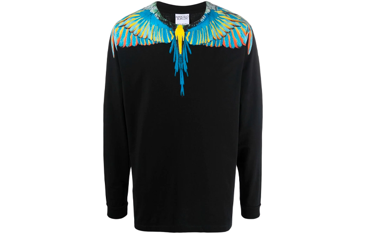 Marcelo Burlon T Shirts Men's Black Crew Neck Moderate Straight Fit