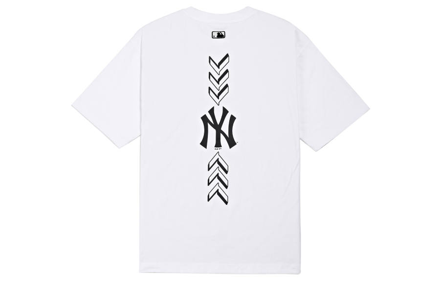 MLB New York Yankees T Shirts Unisex White Crew Neck Moderate Straight Fit