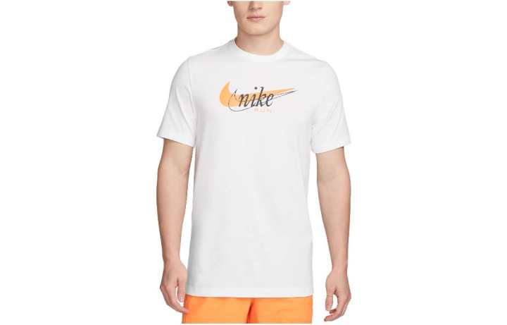 Nike Nike T Shirts Men's White Crew Neck Moderate Straight Fit