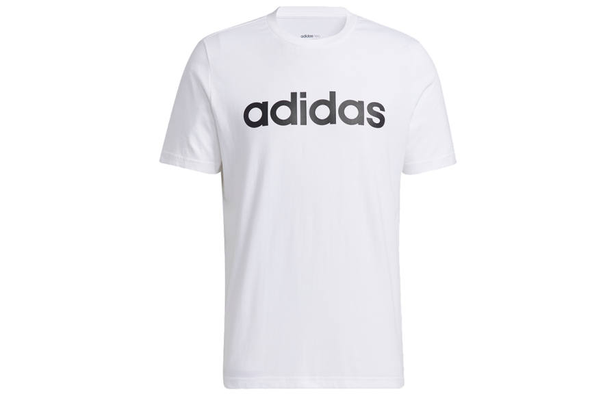 Adidas Neo T Shirts Men's White Crew Neck Moderate Straight Fit