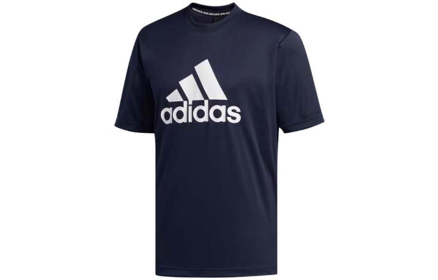 Adidas Adidas T Shirts Men's Blue Crew Neck Moderate Straight Fit