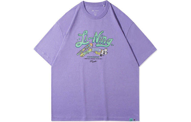 Li-Ning Li Ning x Steven Harrington Skateboard T Shirt Unisex Light Blue Purple