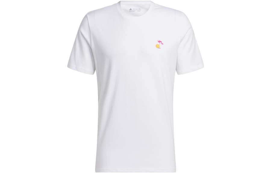 Adidas Adidas T Shirts Men's White Crew Neck Moderate Straight Fit