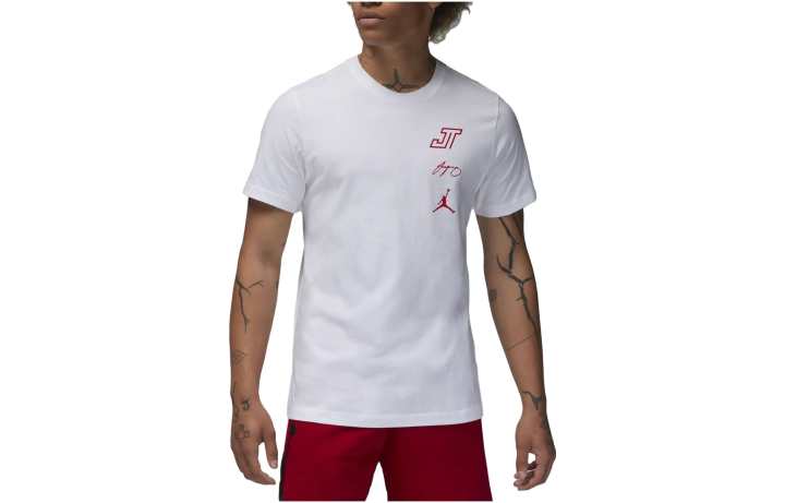 Jordan Jordan T Shirts Men's White Crew Neck Moderate Straight Fit
