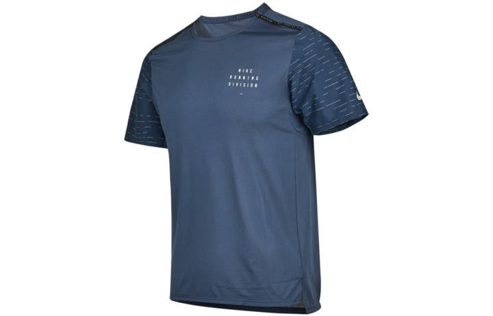 Nike Nike T Shirts Men's Navy Blue Crew Neck Moderate Straight Fit