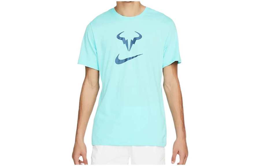 Nike Nike T Shirts Men's Light Blue Crew Neck Moderate Straight Fit