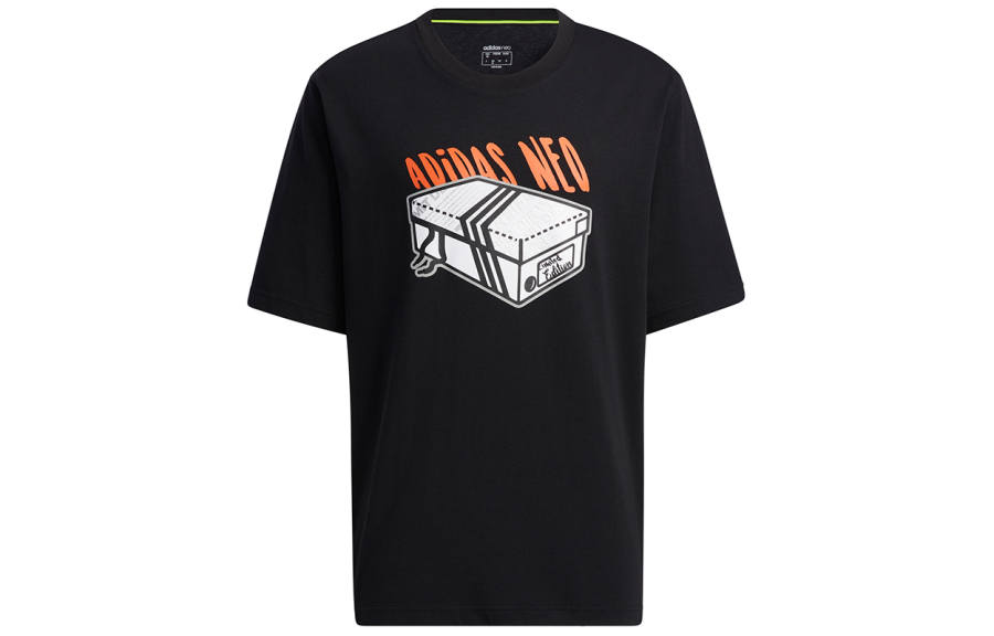 Adidas Neo T Shirts Men's Black Crew Neck Moderate Straight Fit
