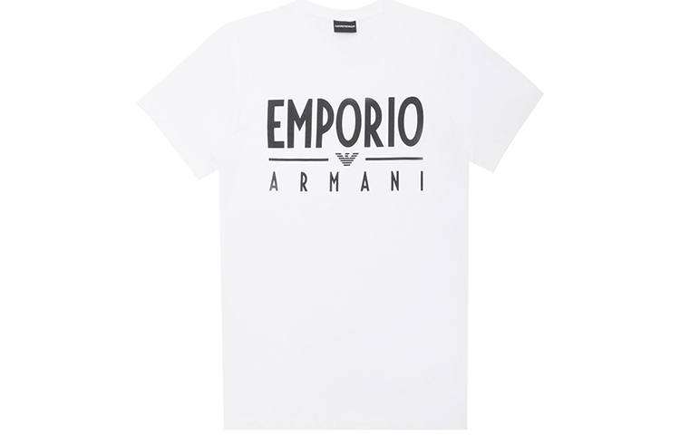 EMPORIO ARMANI T Shirts Men's White Crew Neck Moderate Straight Fit