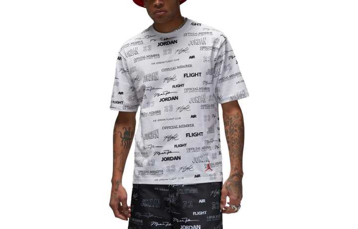 Jordan Jordan T Shirts Men's White Crew Neck Moderate Straight Fit