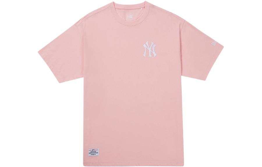 New Era T Shirts Unisex Pink Crew Neck Moderate Straight Fit