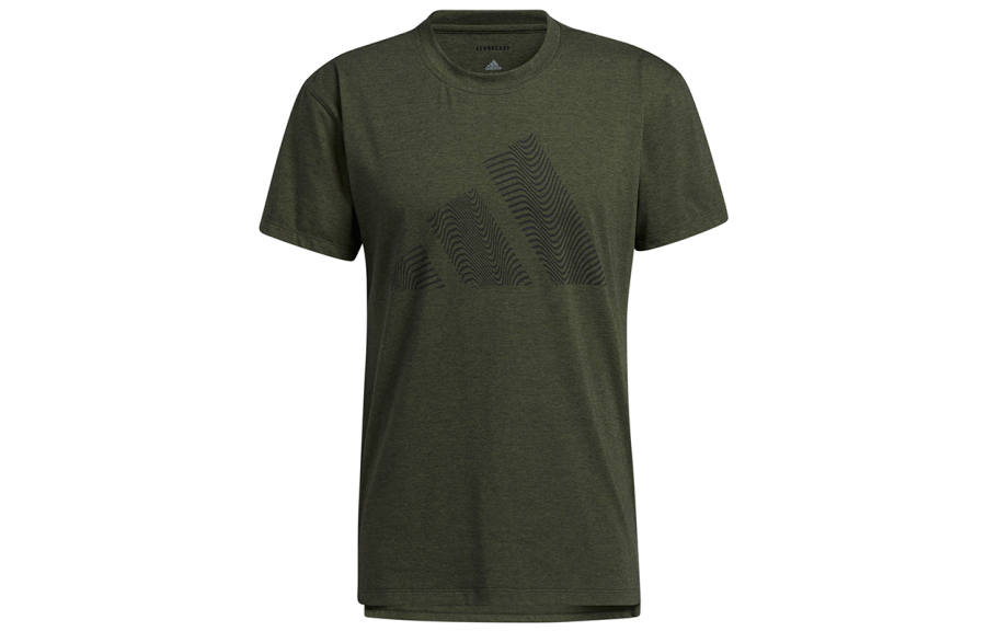 Adidas Adidas T Shirts Men's Green Crew Neck Moderate Straight Fit