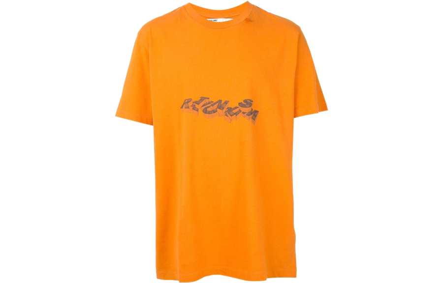 OFF-WHITE OFF WHITE SS22 T Shirts Men's Orange Crew Neck Moderate