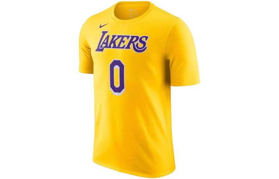 Nike Nike T Shirts Men's Yellow Crew Neck Moderate Straight Fit