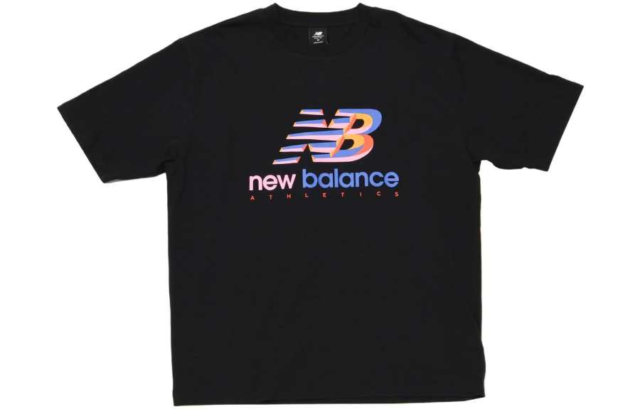 New Balance New Balance T Shirts Men's Black Crew Neck Moderate Straight Fit