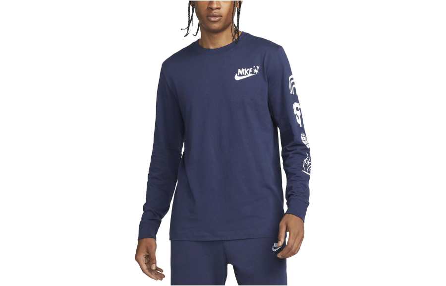Nike Nike T Shirts Men's Marine Blue Crew Neck Moderate Straight Fit