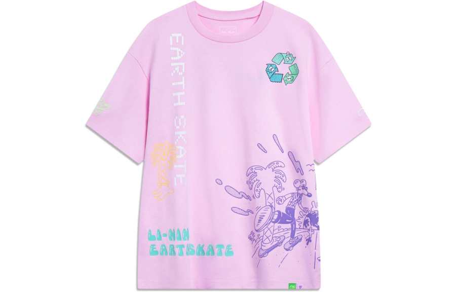Li-Ning Li Ning x Steven Harrington Li Ning X Steven Harrington T Shirt Unisex Pink