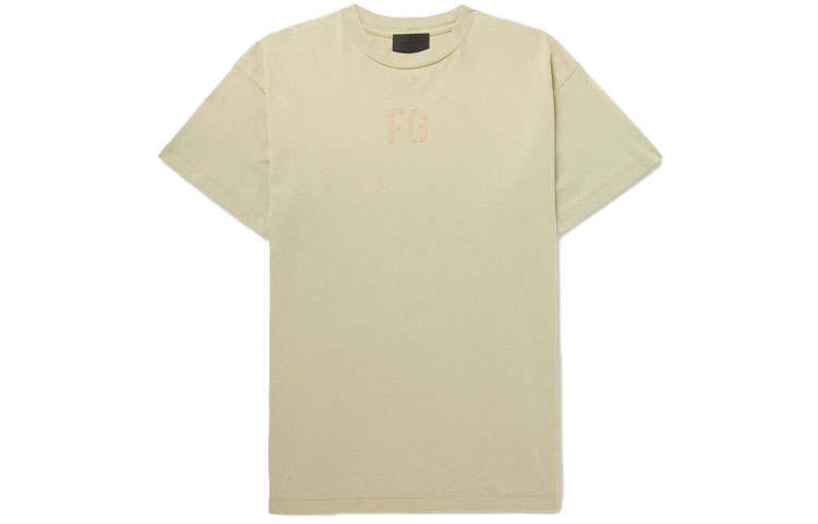 Fear Of God T Shirts Unisex Green Crew Neck Moderate Straight Fit