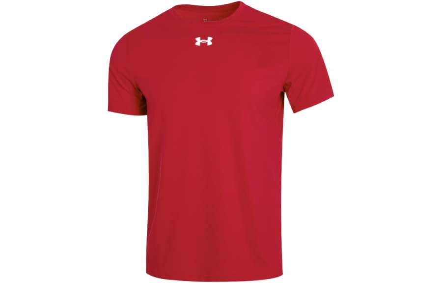 Under Armour T Shirts Men's Red Crew Neck Moderate Straight Fit
