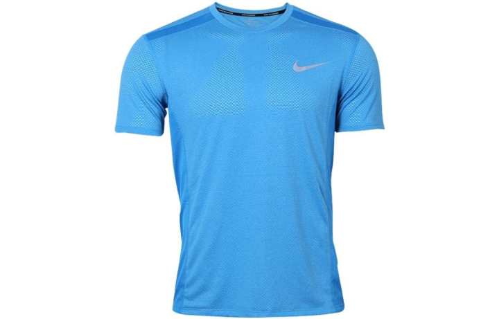 Nike Nike T Shirts Men's Blue Crew Neck Moderate Straight Fit