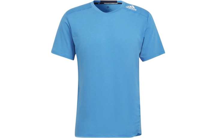 Adidas Adidas T Shirts Men's Blue Crew Neck Moderate Straight Fit