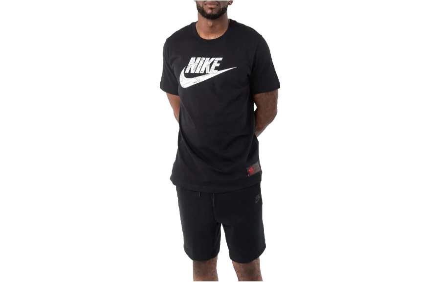 Nike Nike T Shirts Men's Black Crew Neck Moderate Straight Fit