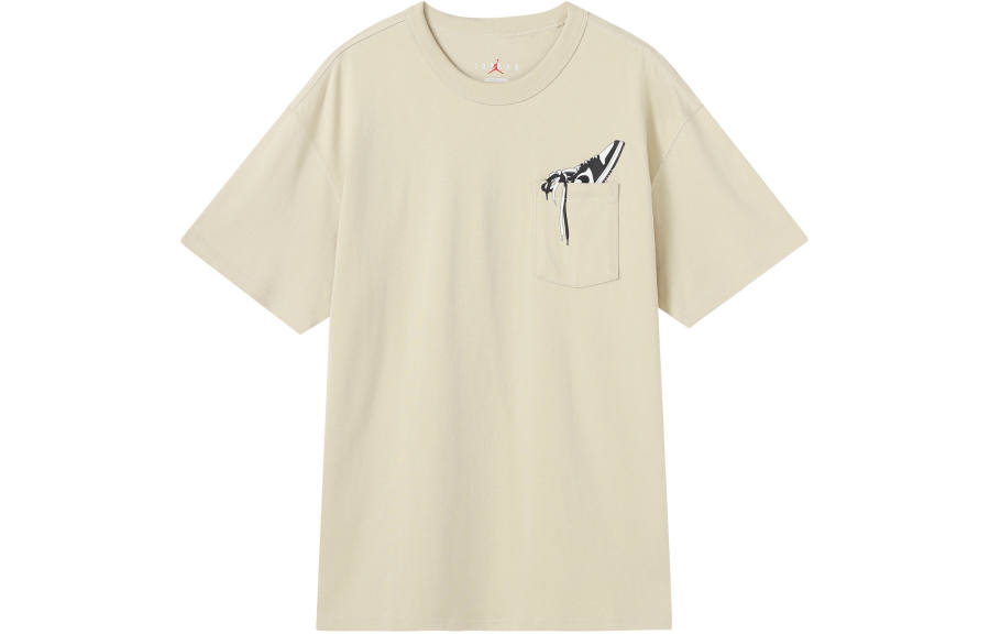 Jordan Jordan T Shirts Men's Yellow Crew Neck Moderate Straight Fit