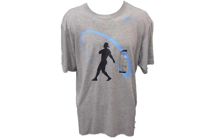 Nike Nike T Shirts Men's Gray Crew Neck Moderate Straight Fit