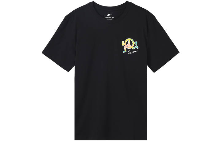 Nike Nike T Shirts Men's Black Crew Neck Moderate Straight Fit