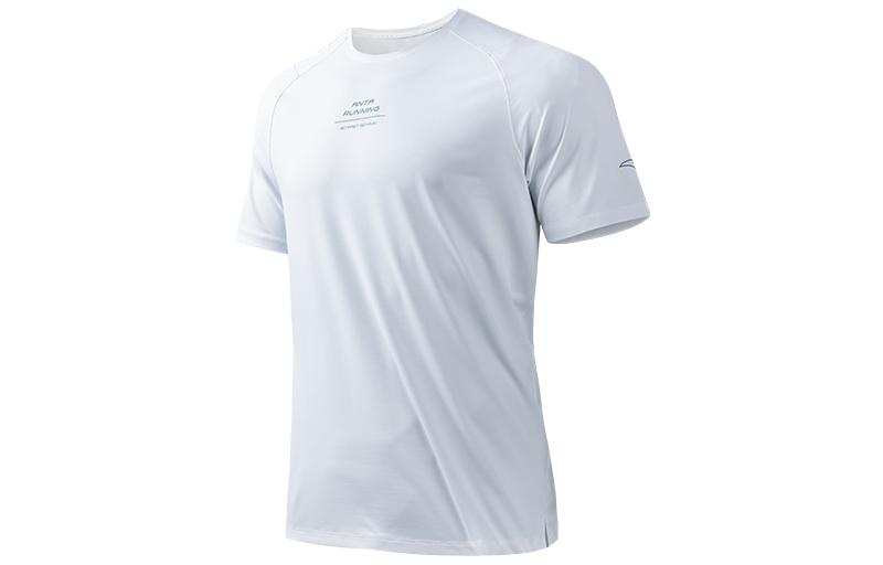 ANTA T Shirts Men's White Crew Neck Moderate Straight Fit