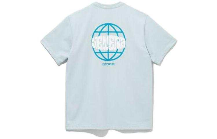 New Era T Shirts Unisex Light Cyan Crew Neck Moderate Straight Fit