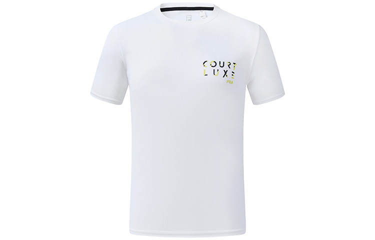 FILA Athletics T Shirts Men's Jade White Crew Neck Moderate Straight Fit