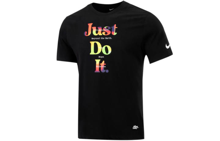 Nike Nike T Shirts Men's Black Crew Neck Moderate Straight Fit