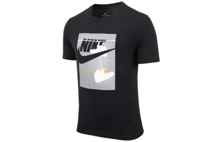 Nike Nike T Shirts Men's Black Crew Neck Moderate Straight Fit
