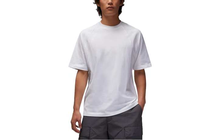 Jordan Jordan T Shirts Men's White Crew Neck Moderate Straight Fit
