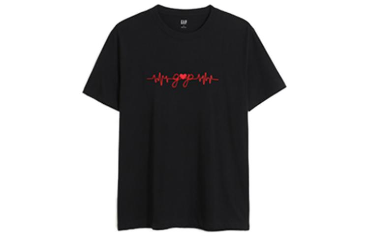 GAP T Shirts Unisex Black Crew Neck Moderate Straight Fit