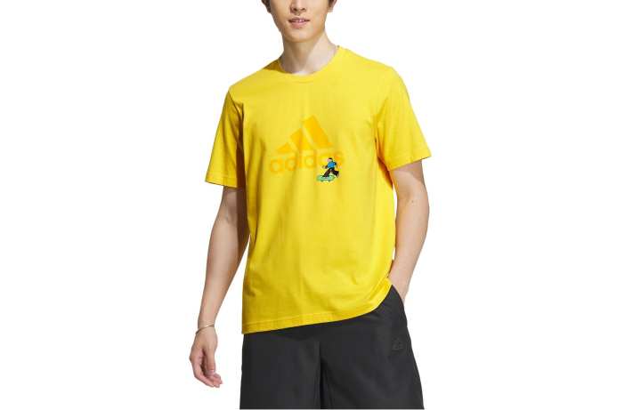 Adidas Adidas X SEEBIN Collaboration SS23 Graphic Logo Tee T Shirt Men's Sunlight Yellow