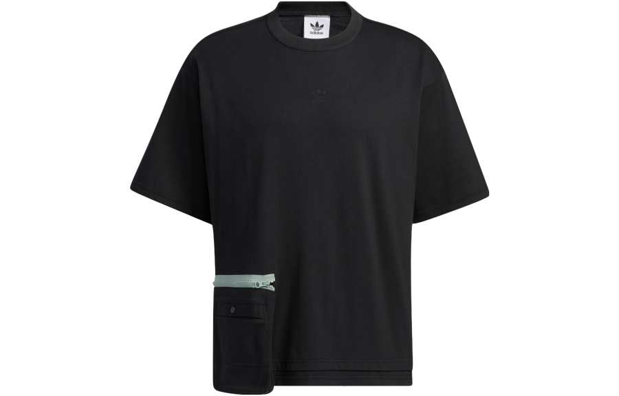Adidas Originals T Shirts Men's Black Crew Neck Moderate Straight Fit