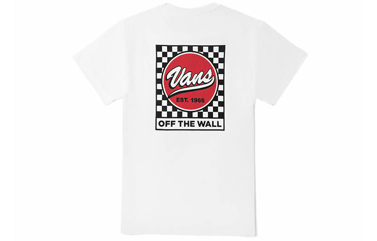 Vans T Shirts Unisex White Crew Neck Moderate Straight Fit