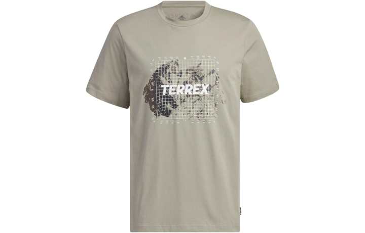 Adidas Adidas T Shirts Men's Pebble Silver Gray Crew Neck Moderate Straight Fit