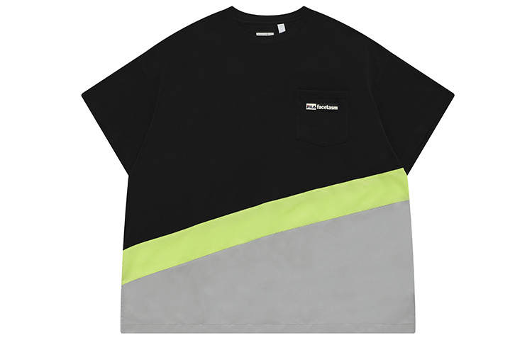 FILA FUSION Drop Shoulder Sleeve T Shirt Men's Elegant Black